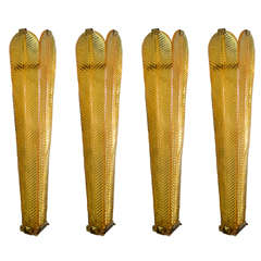Pair of Tall Murano Glass Wall Sconces 3