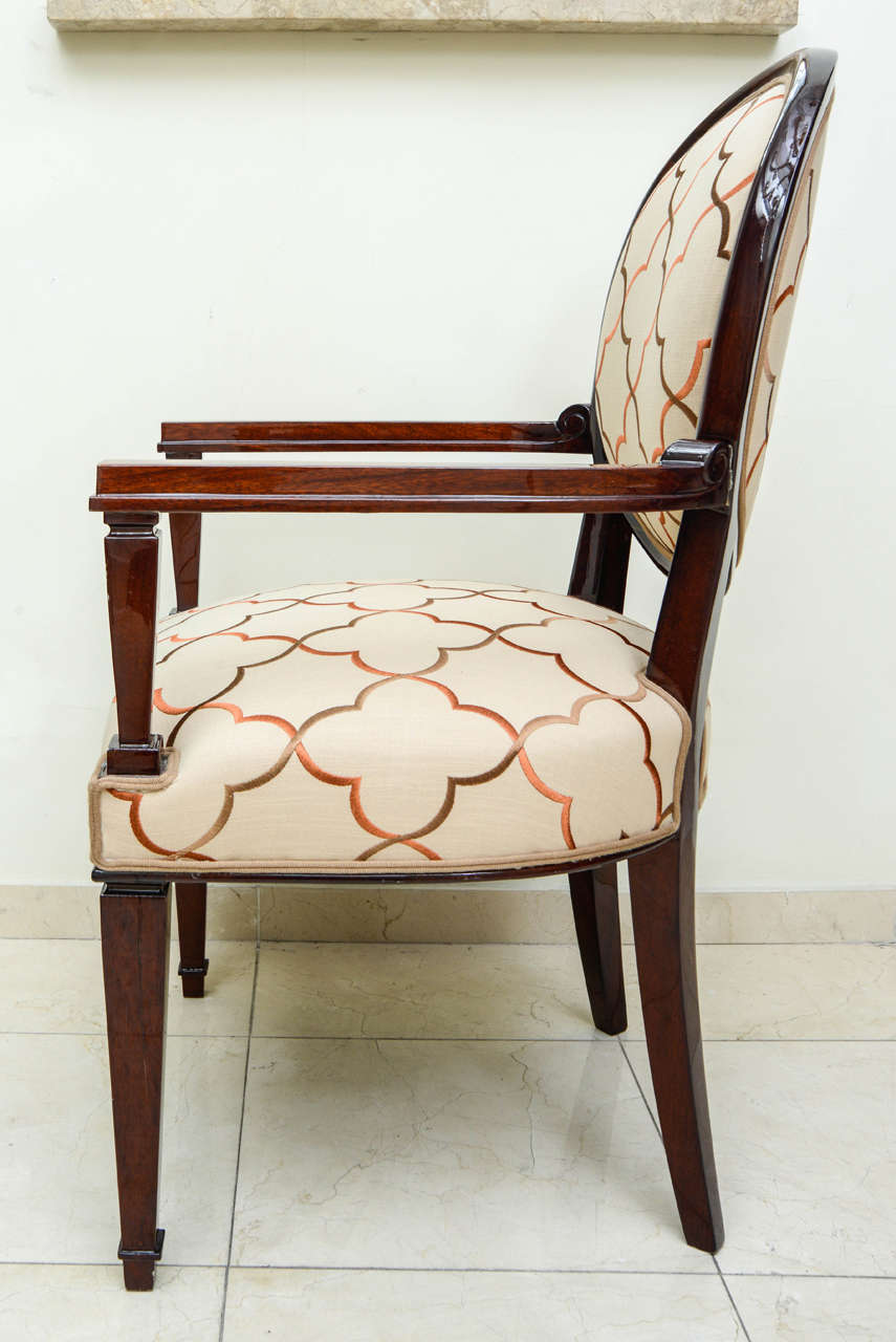 Mahogany Fabulous André Arbus, Pair of Armchairs For Sale