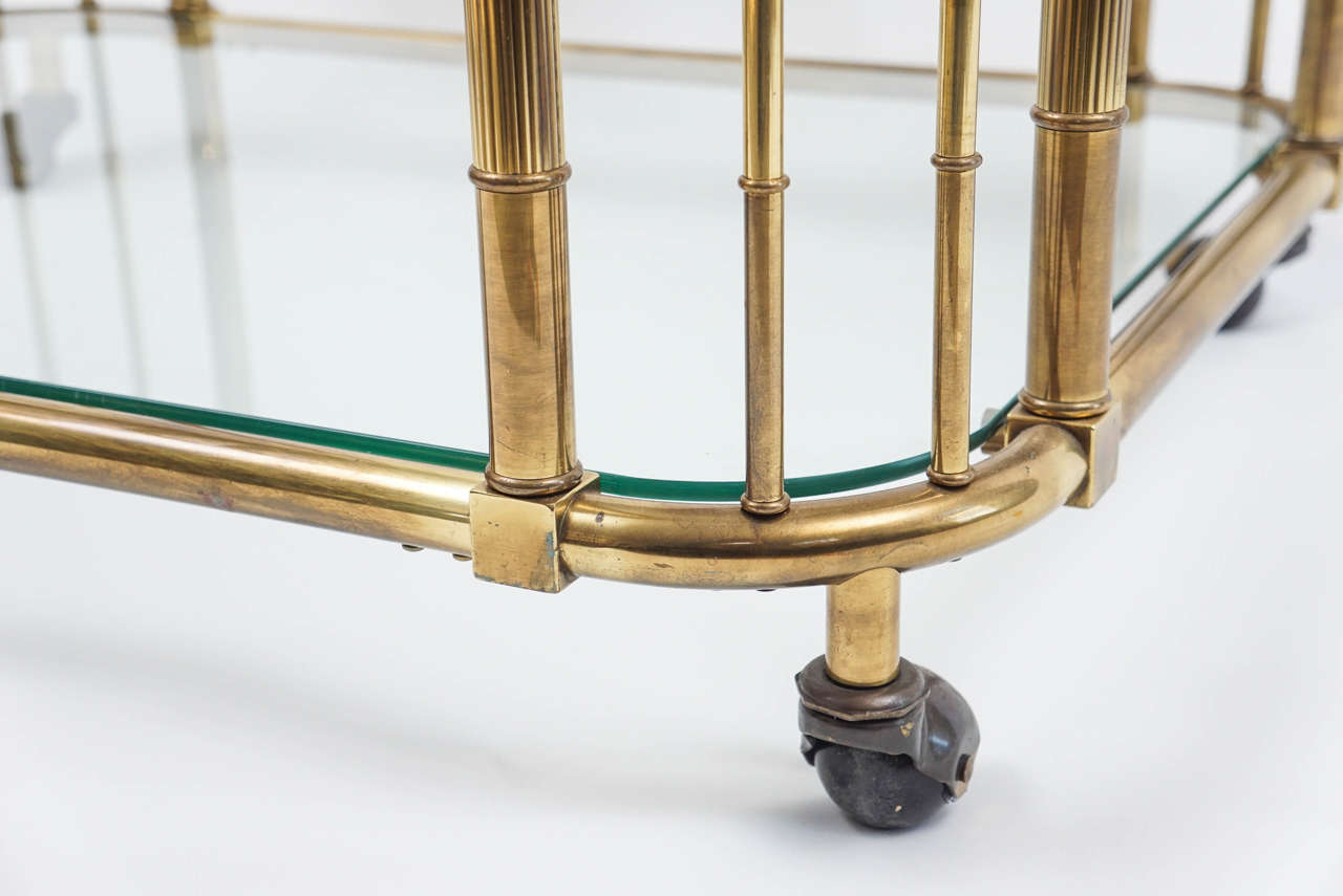 Mid-Century Brass and Glass Bar Cart 1