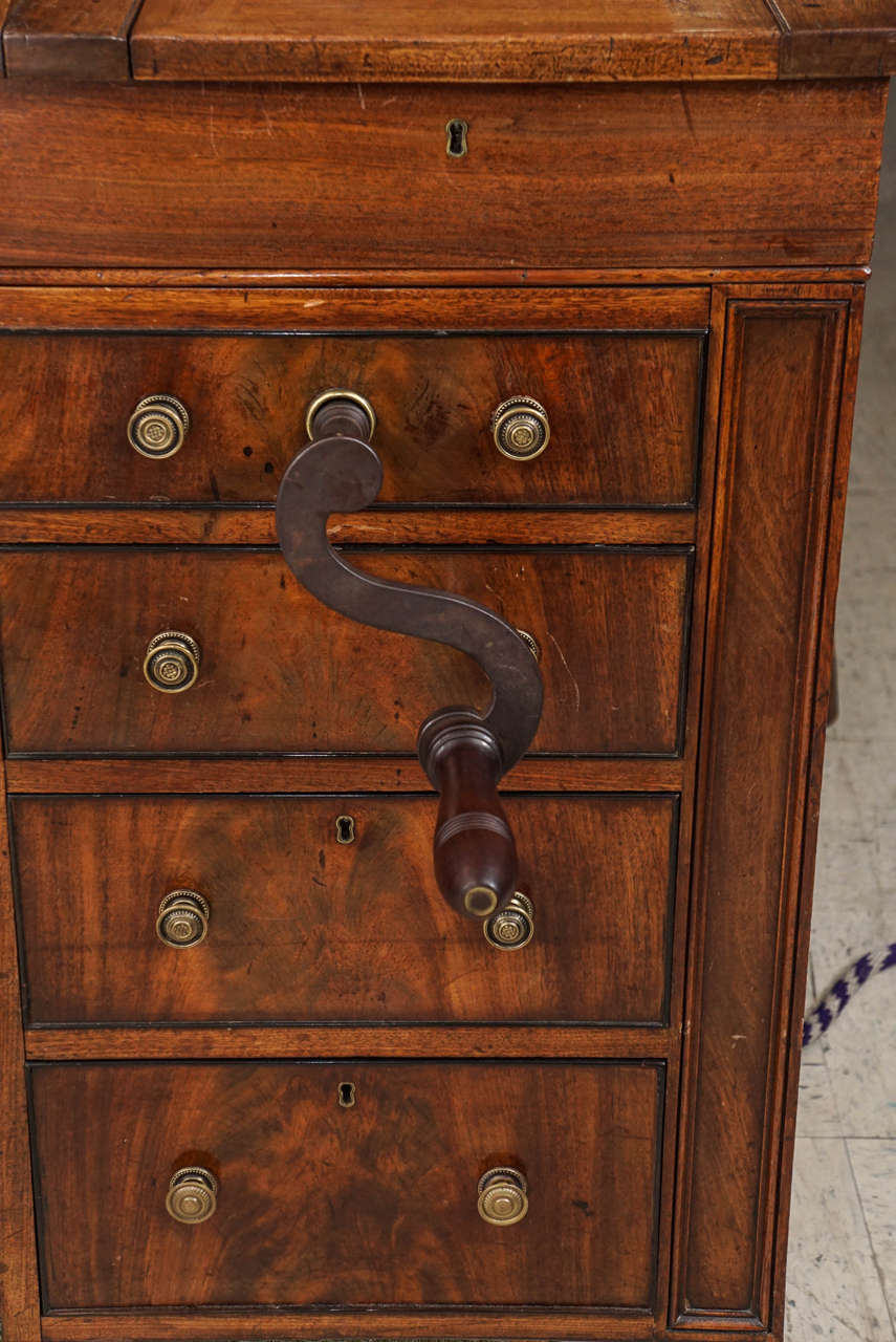 Very Fine Period Regency Mahogany Mechanical Gentleman's Desk For Sale