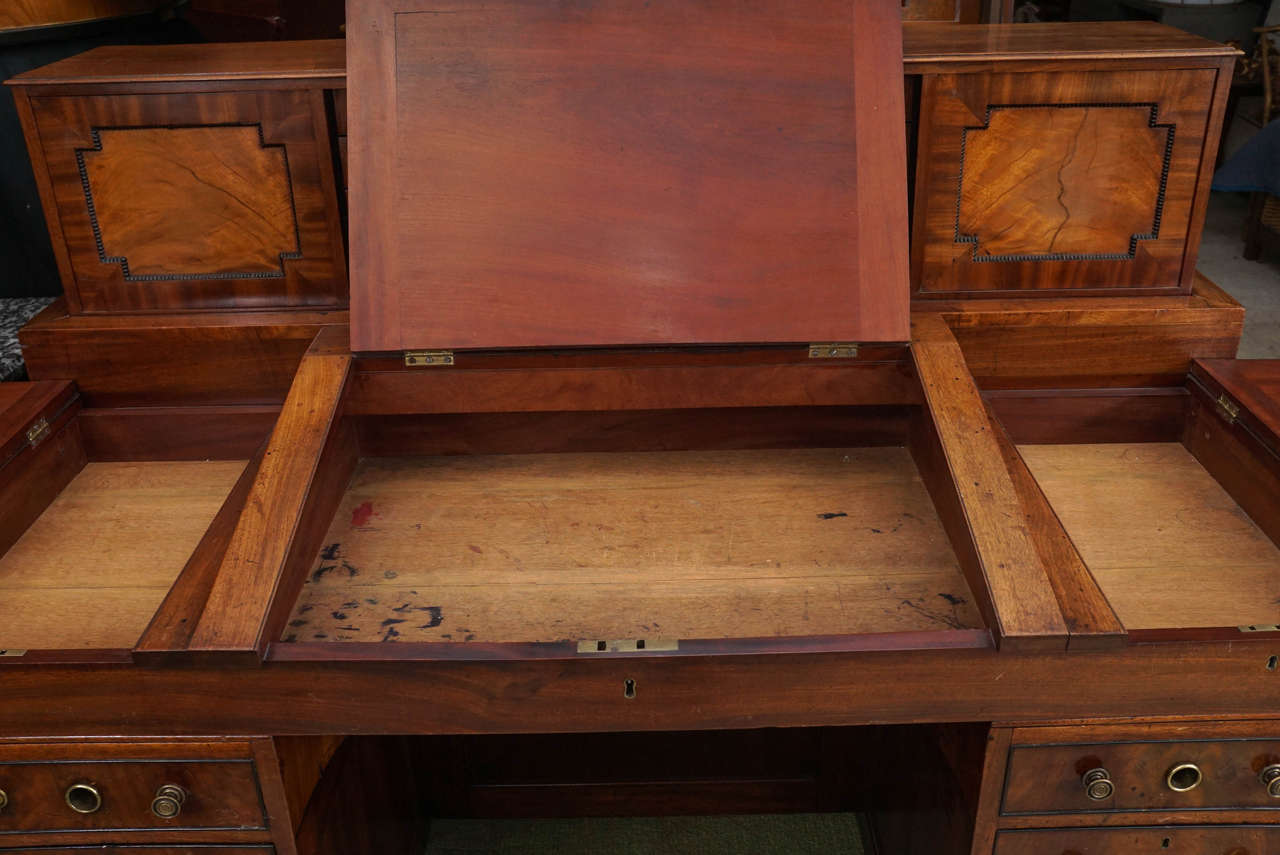 Very Fine Period Regency Mahogany Mechanical Gentleman's Desk For Sale