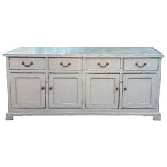 Antique Zinc Top Counter or Dresser Base