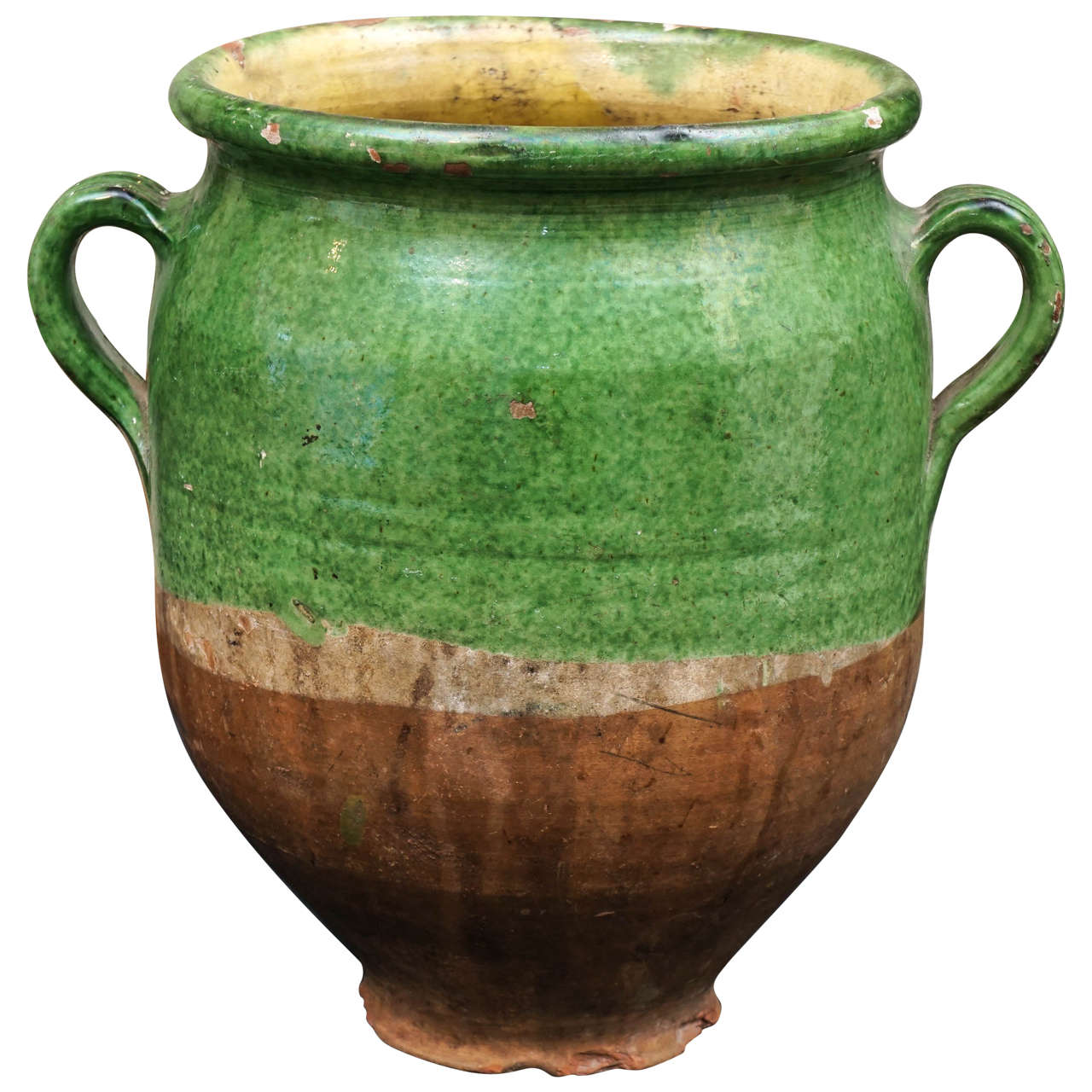 French Green Glazed Confit Jar at 1stDibs