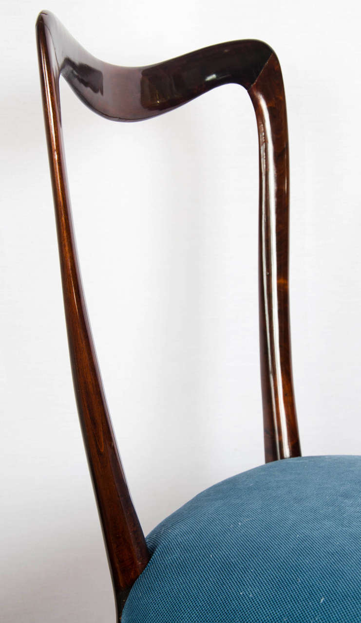 Set of Six 1945-1950 Dining Chairs in the Style of Guglielmo Ulrich In Excellent Condition In London, GB