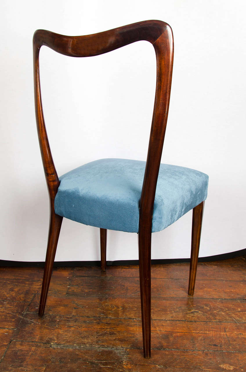 20th Century Set of Six 1945-1950 Dining Chairs in the Style of Guglielmo Ulrich