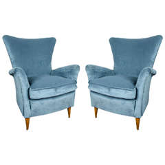 1945-1950 Italian Pair of Armchairs in the Style of Paolo Buffa