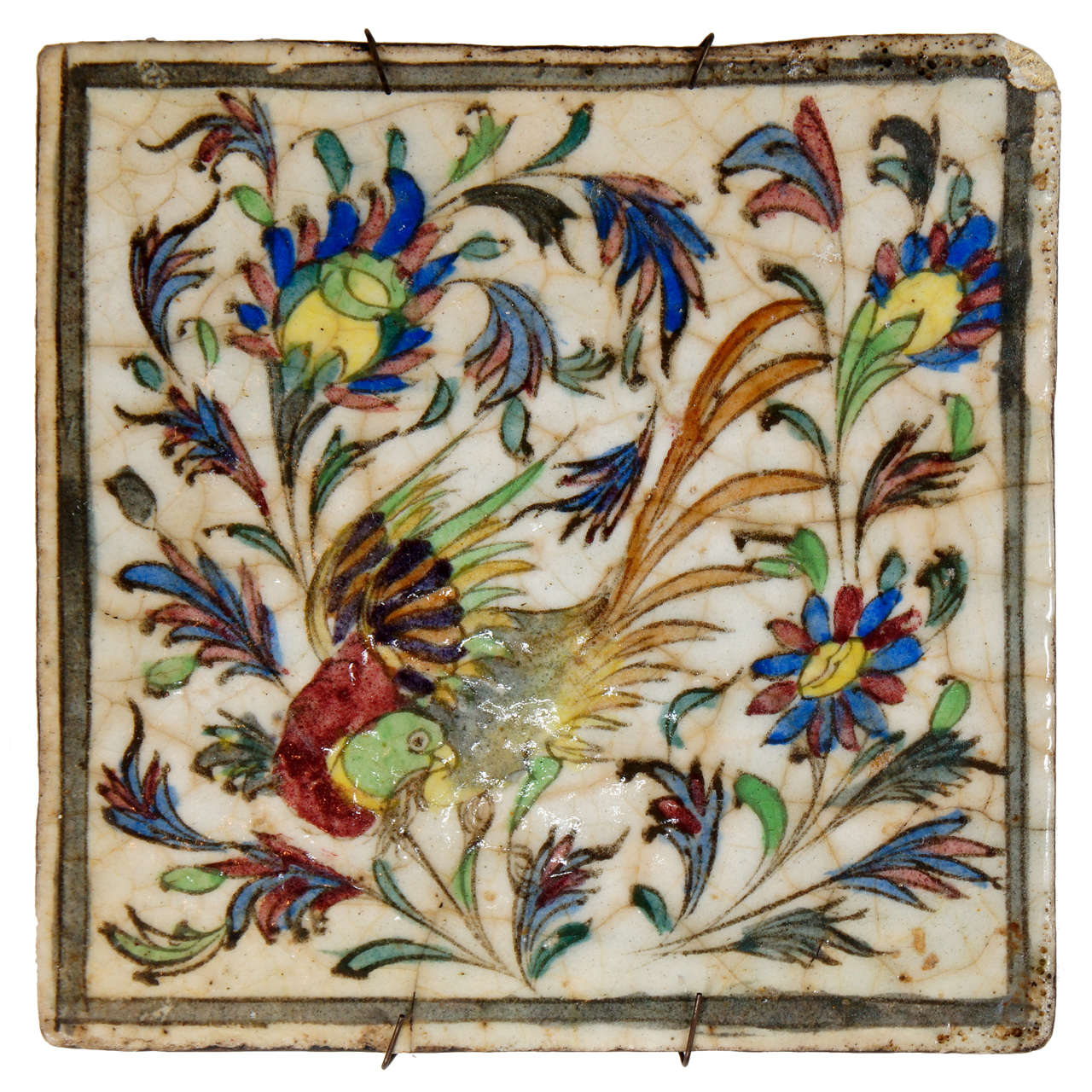 Persian Terra Cotta hand-painted Tile