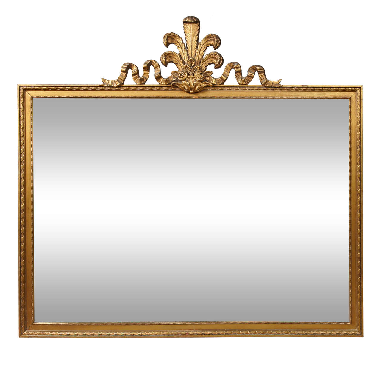 Gilted Mirror With Carved Frieze Representing The Prince Of Wales
s Feathers