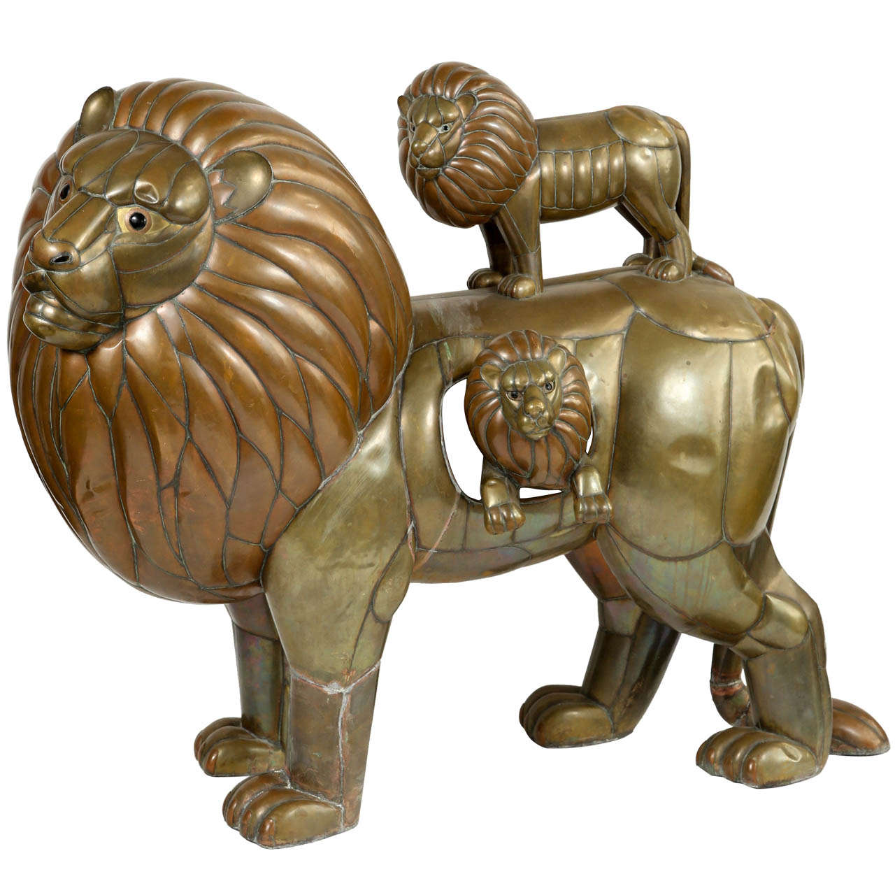 Sergio Bustamante "Group of Lions" Sculpture