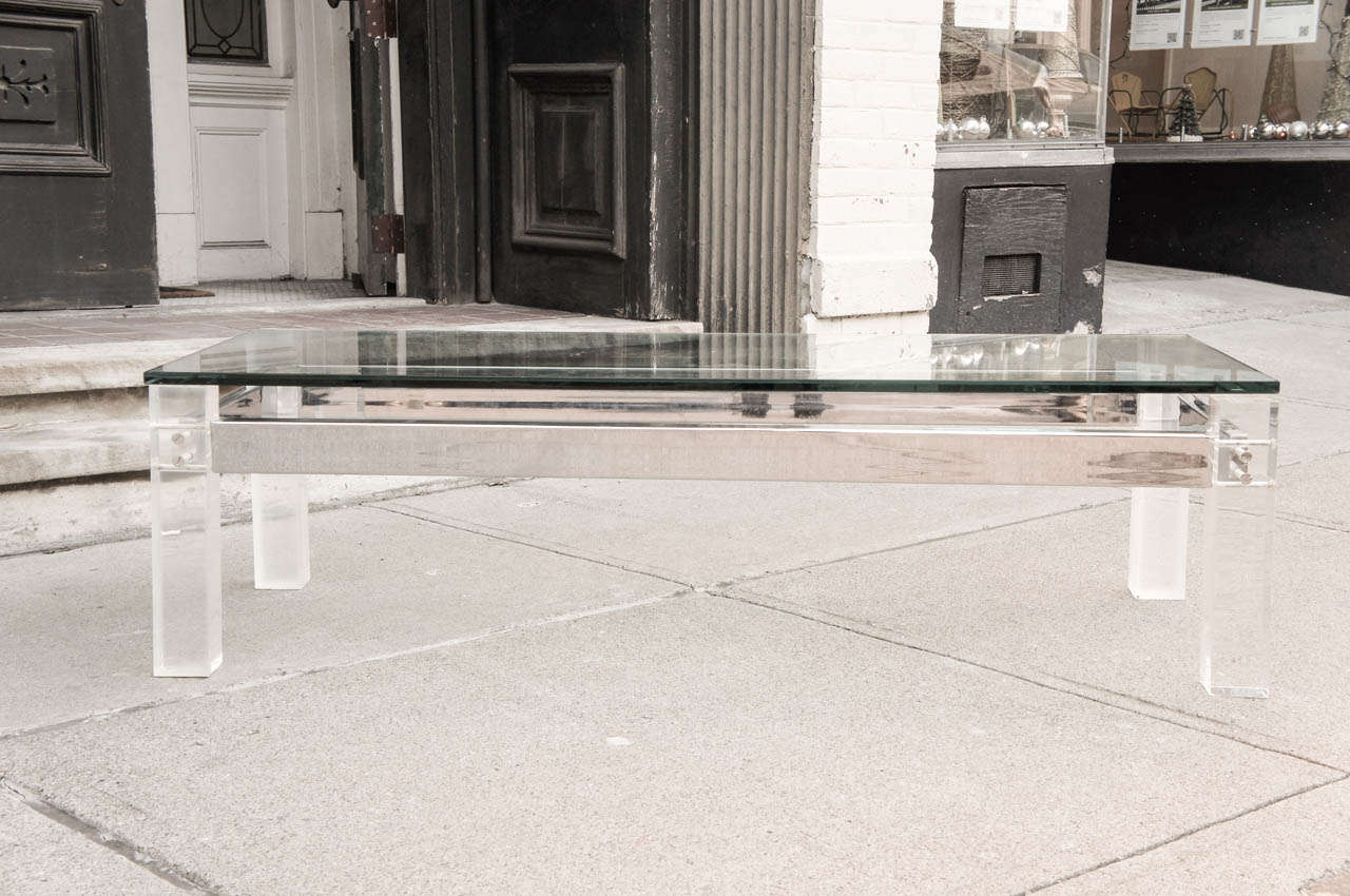 70s glass coffee table