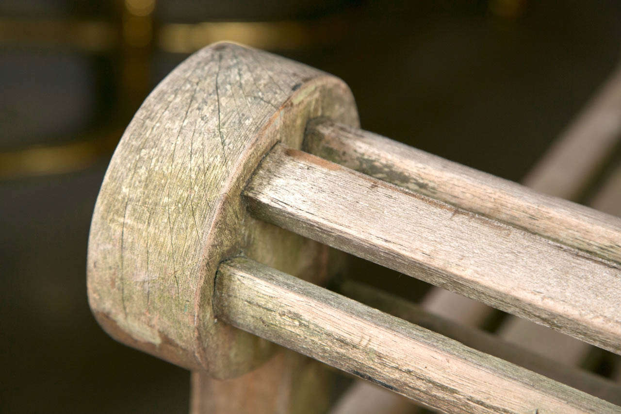 Wood Pair of English Lutyen Garden Chairs