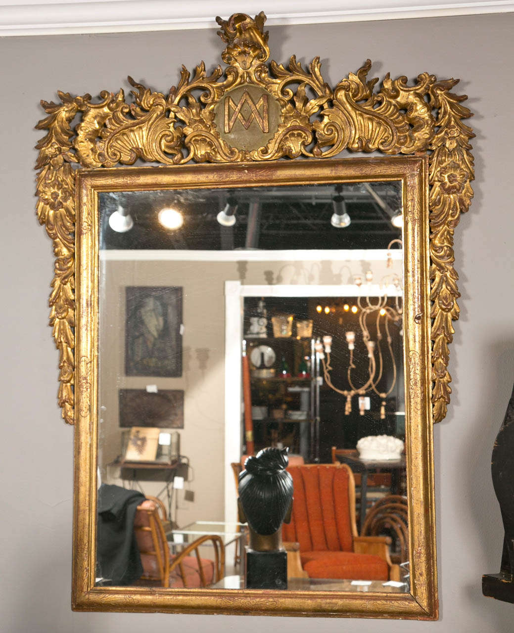 Beautiful French Giltwood mirror circa 19th century with great detail on a frame.