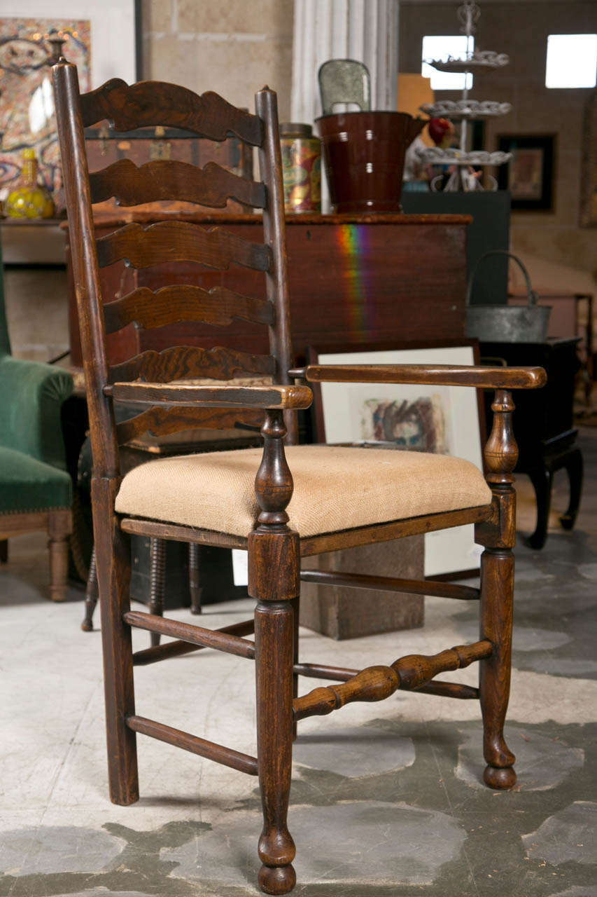 Other 19th c Set of 6 Ladderback Chairs For Sale