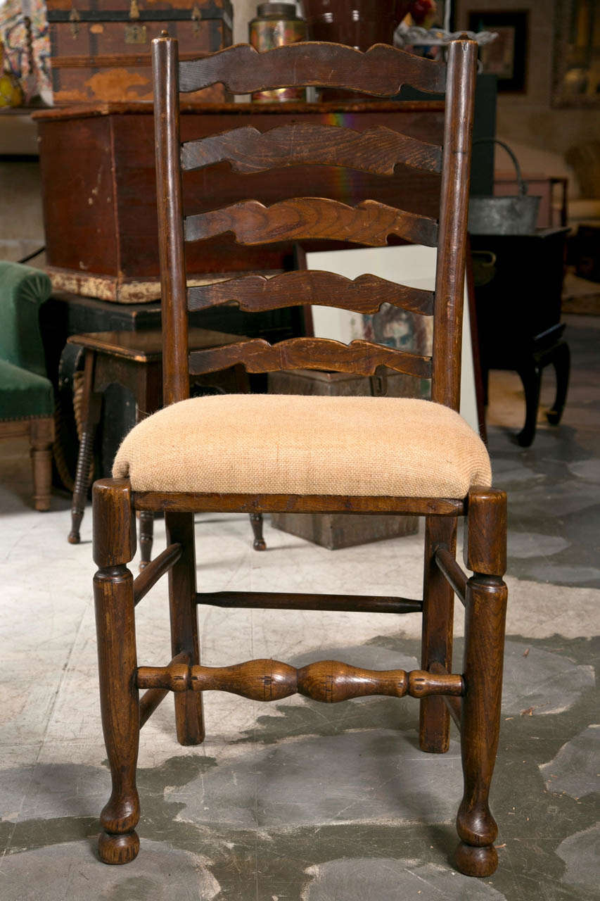 19th Century 19th c Set of 6 Ladderback Chairs For Sale