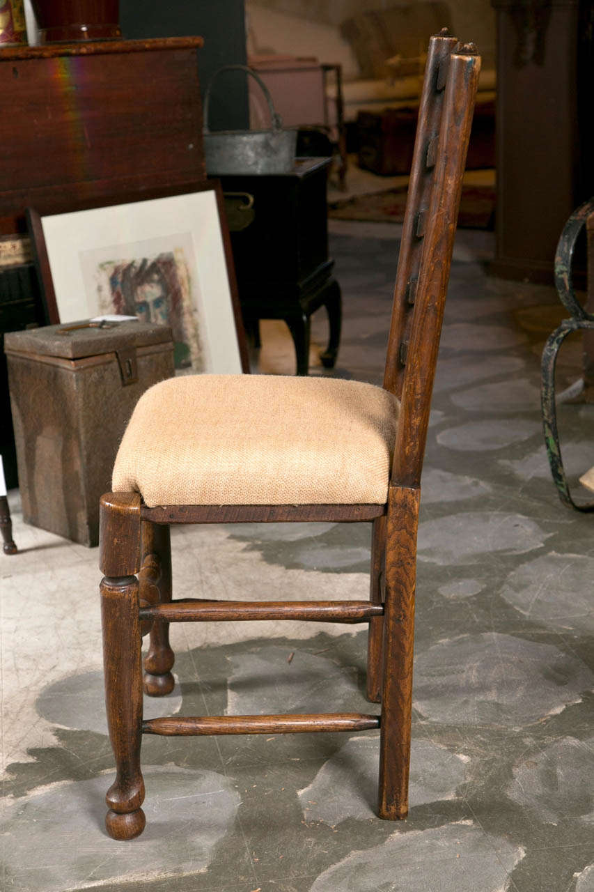 19th c Set of 6 Ladderback Chairs For Sale 1