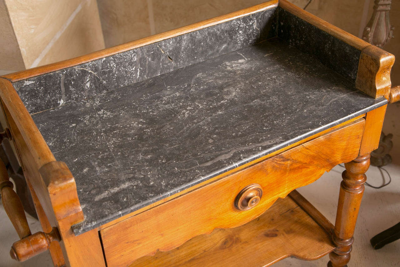 19th Century French Slate Top Wash Stand For Sale