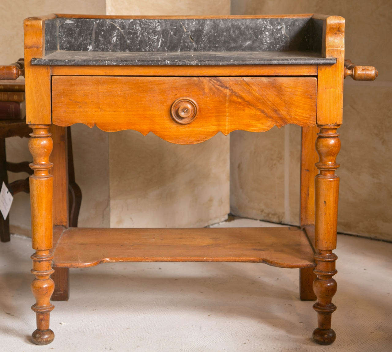 Beautiful 19th century French wash stand with slate top.