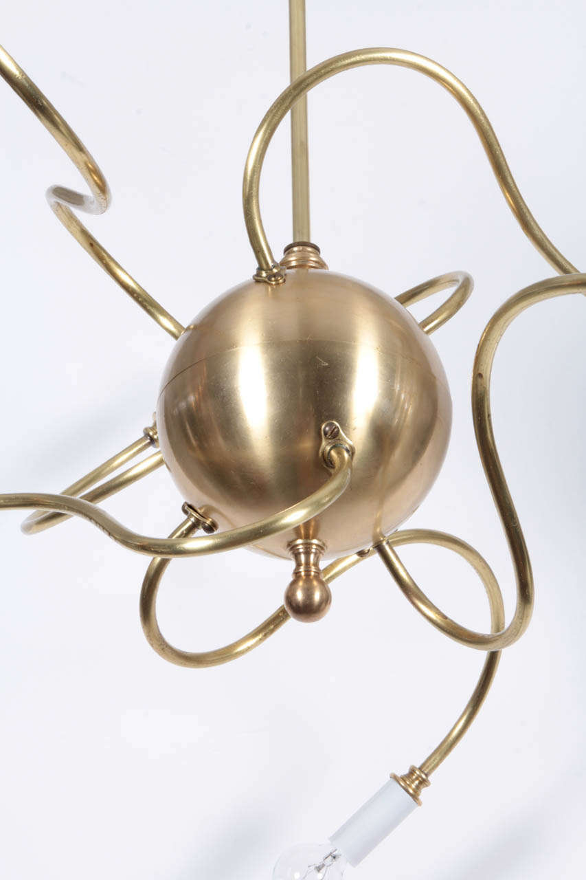 American Atom Six-Arm Brass Sputnik Light Fixture