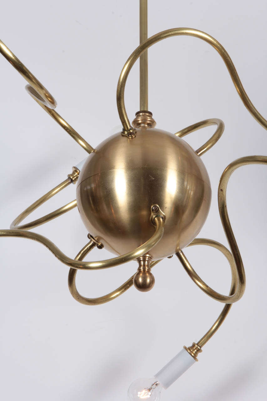 Atom Six-Arm Brass Sputnik Light Fixture 3