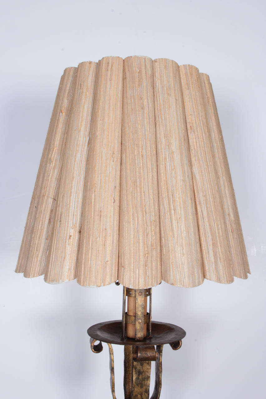 19th Century French Gilt Wrought Iron Floor Lamp 4