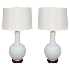 Pair of Chinese Blanc De Chin Globular Lamps