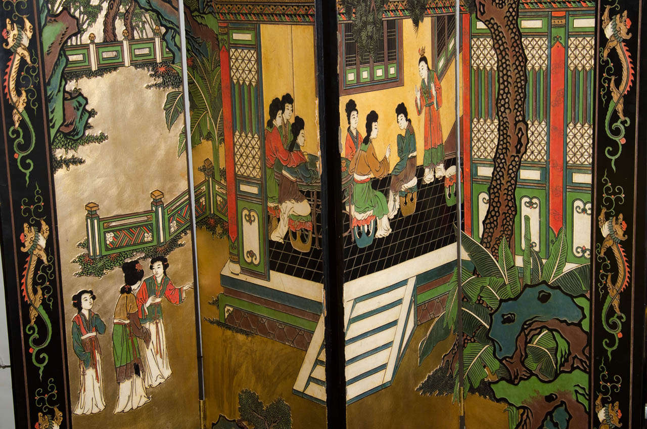 Paravent japonais ancien rare et exceptionnel avec motifs sculptés à la main Bon état à Fort Lauderdale, FL