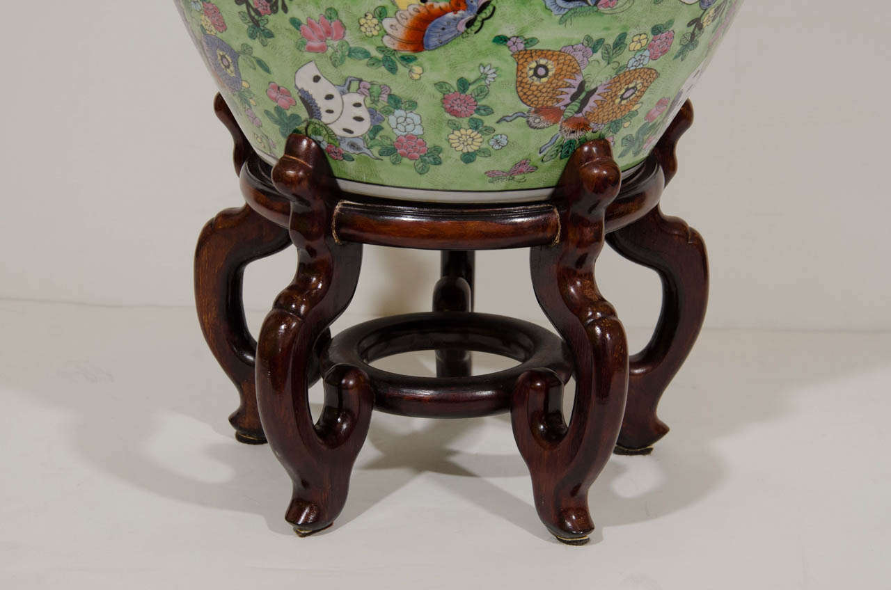 Exquisite Chinese Antique Famille Verte Porcelain FIsh Bowl / Jardiniere 2