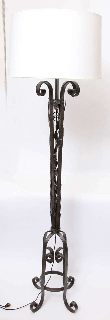 A 1920's Art Deco wrought iron Floor Lamp by John Salterini