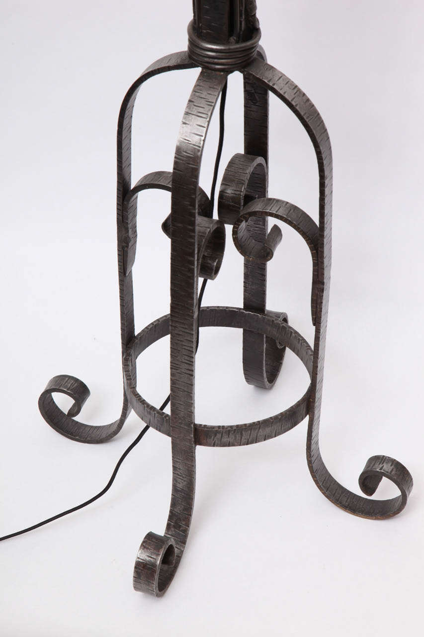 A 1920's Art Deco Wrought Iron Floor Lamp By John Salterini 2