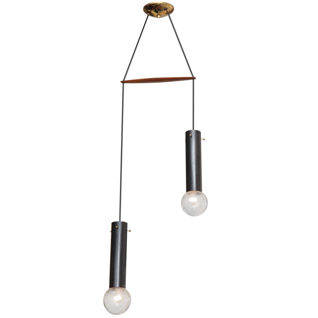 1950s Italian Modernist Ceiling Fixture with Murano Glass Globes
