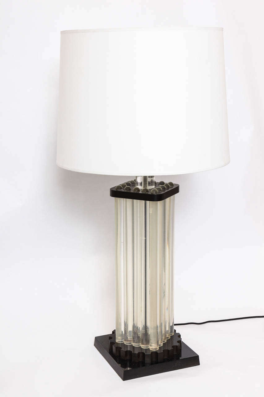 Table Lamp American Modernist Lucite and bakelite, 1930s
New sockets and rewired
Shade not included.