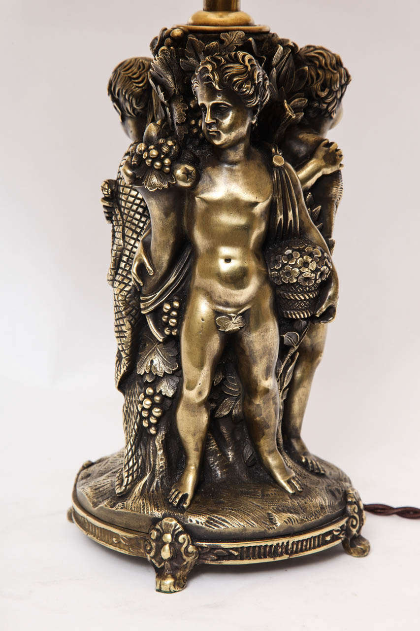 Table Lamp Art Deco Bronze figurative France 1920's For Sale 3