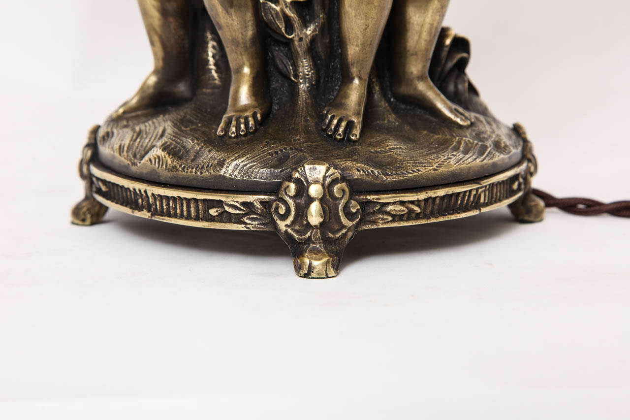 Table Lamp Art Deco Bronze figurative France 1920's For Sale 2