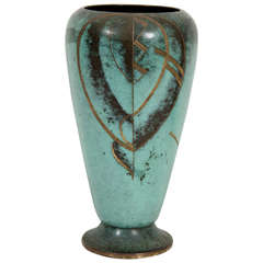 Art Deco WMF Ikora Green Vase