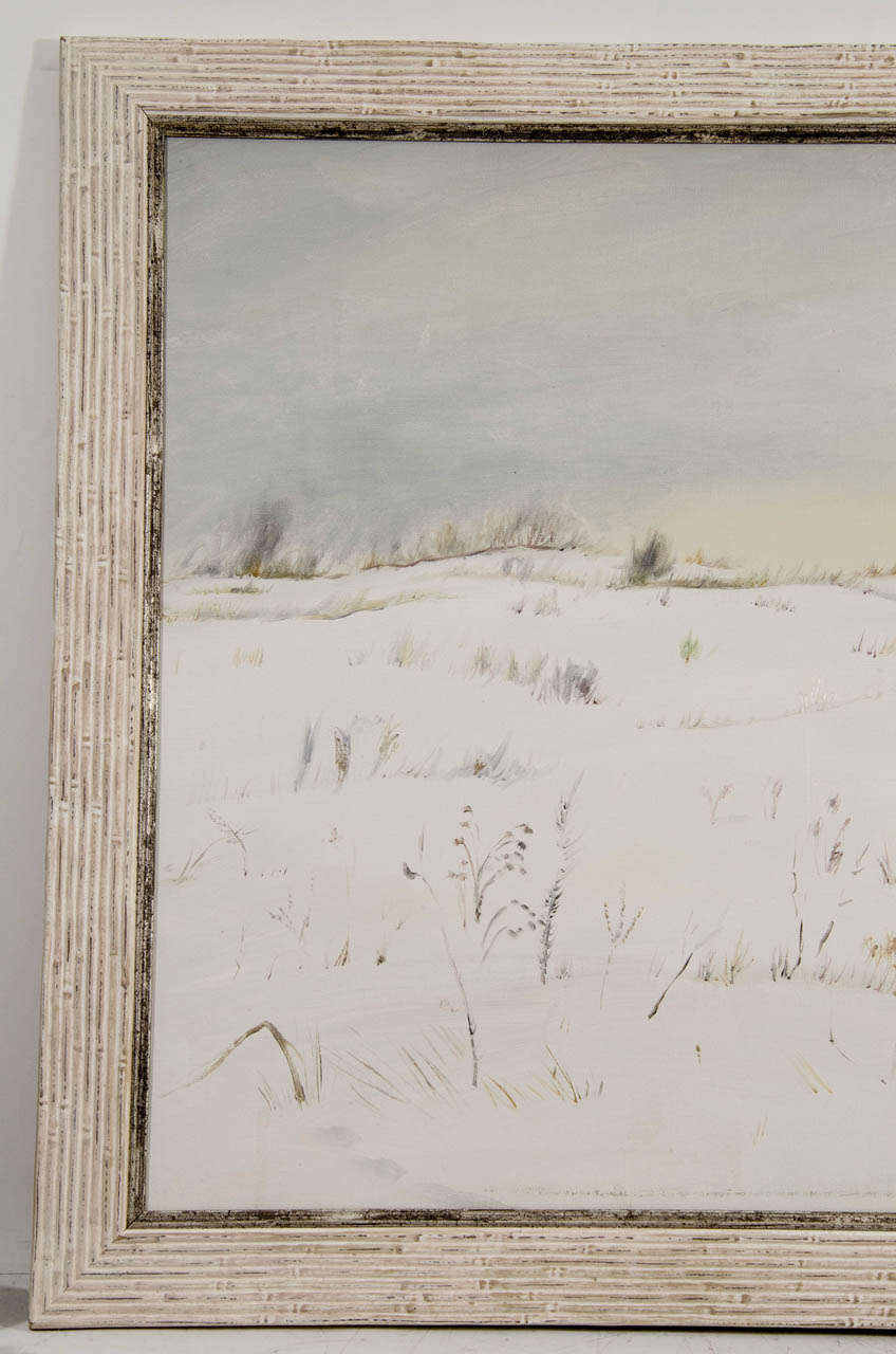 20th Century Oil on Canvas Impressionist Snow Scene by John Konstantin Hansegger