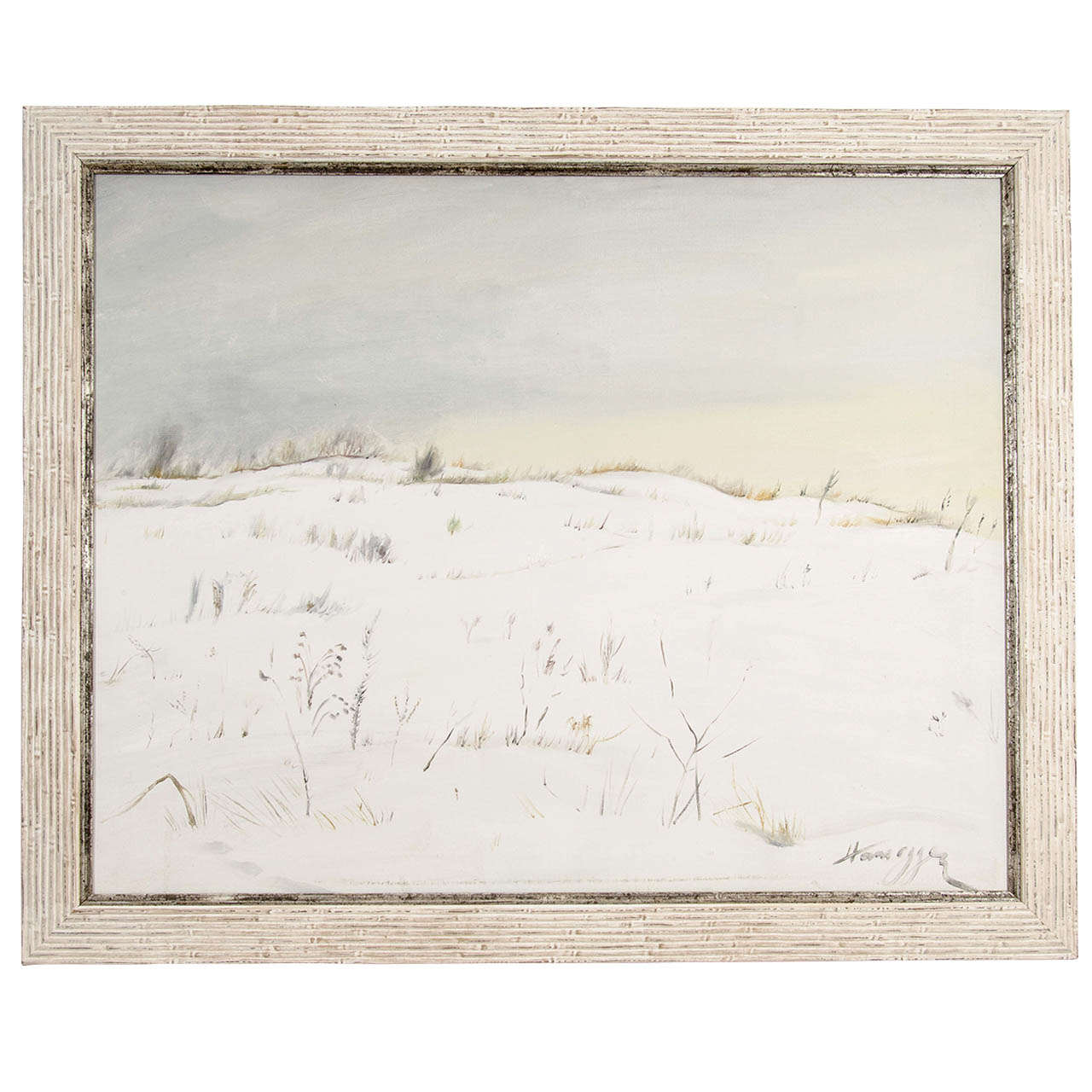 Oil on Canvas Impressionist Snow Scene by John Konstantin Hansegger