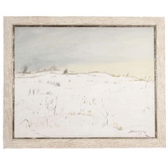 Oil on Canvas Impressionist Snow Scene by John Konstantin Hansegger