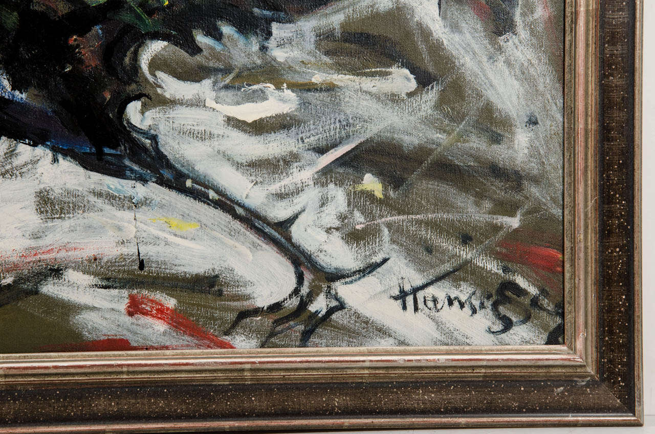 Öl auf leinwand gemälde eines hahns von John Konstantin Hansegger (Schweizerisch)