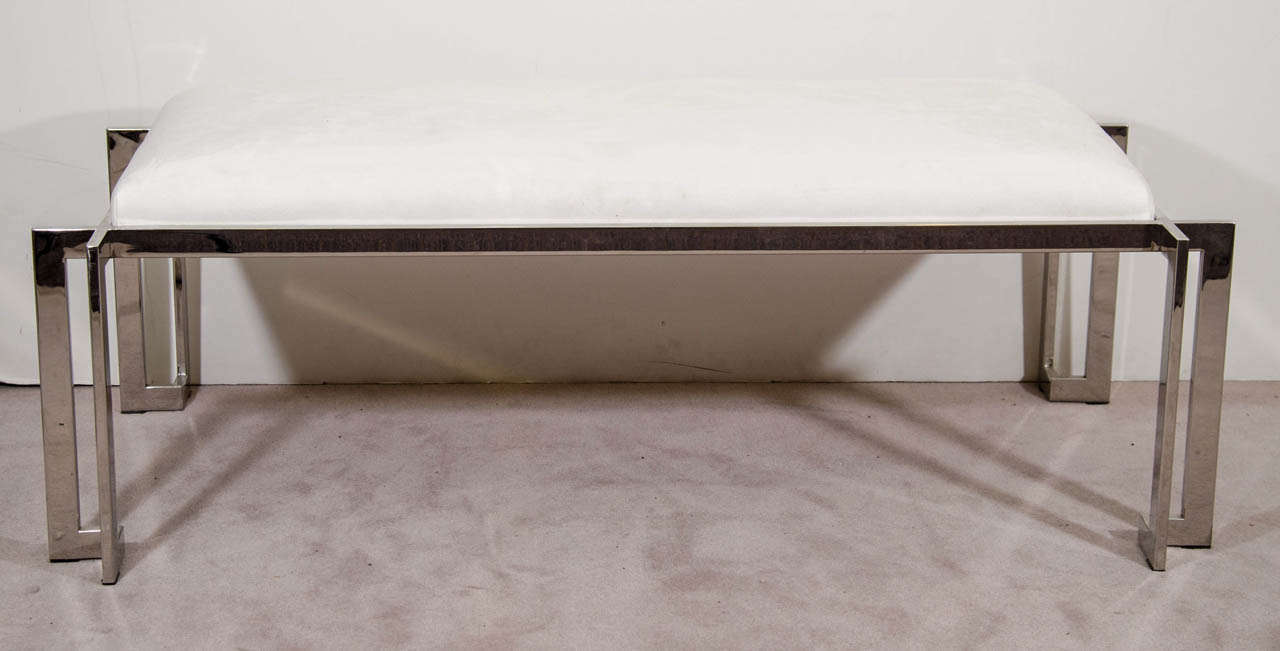 A Mid Century Milo Baughman Style Chrome Bench