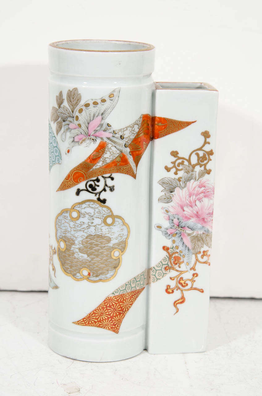 Japanese Porcelain Satsuma Three Ways Vase 2