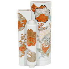 Japanese Porcelain Satsuma Three Ways Vase 12