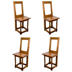 Set of Four Italian 19th Century Wood Dining Chairs