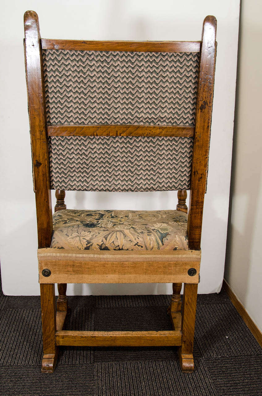 A 19th Century Carved Wooden Armchair with Tapestry Upholstery 4