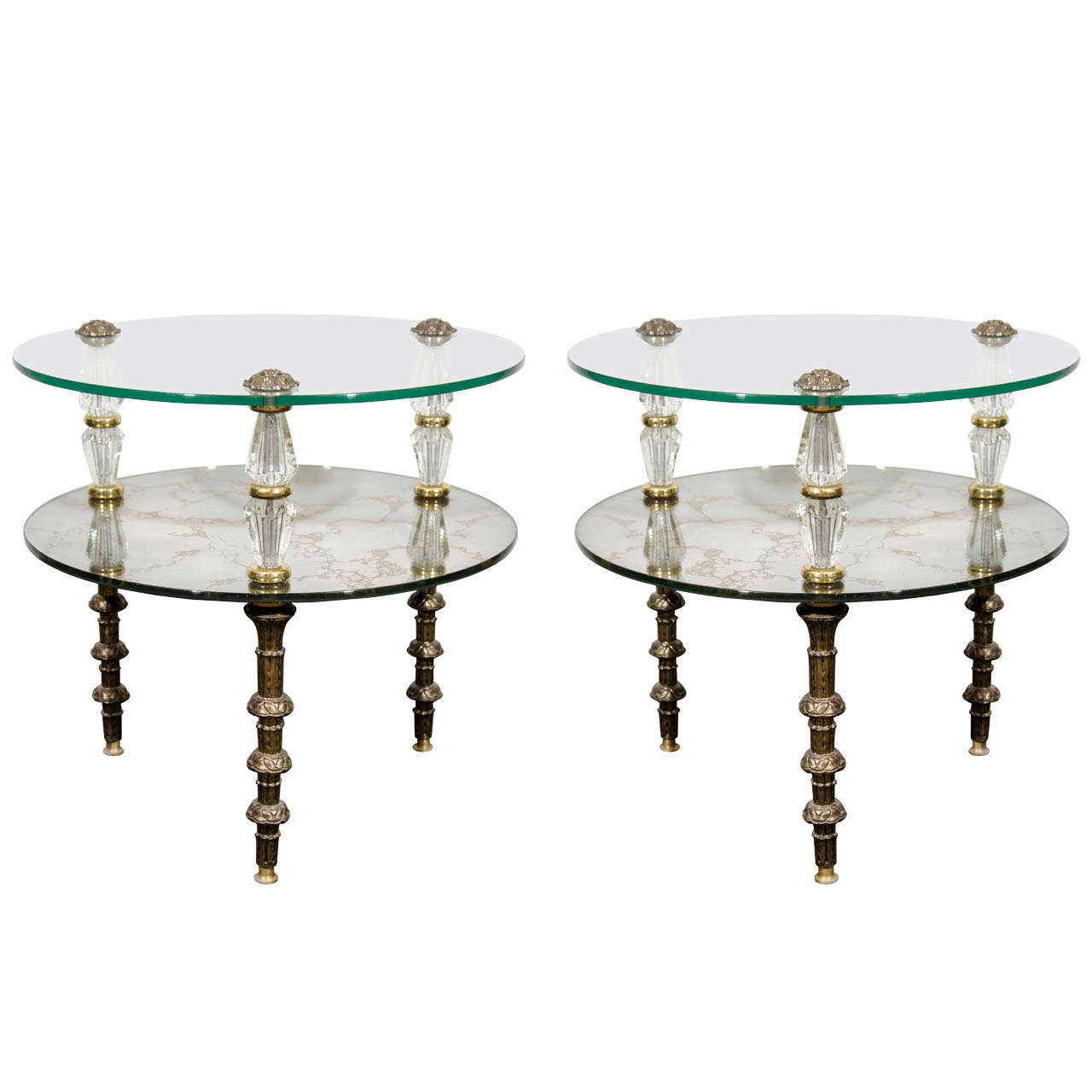 A Pair of Goran Églomisé Hollywood Regency Side Tables at 1stDibs ...