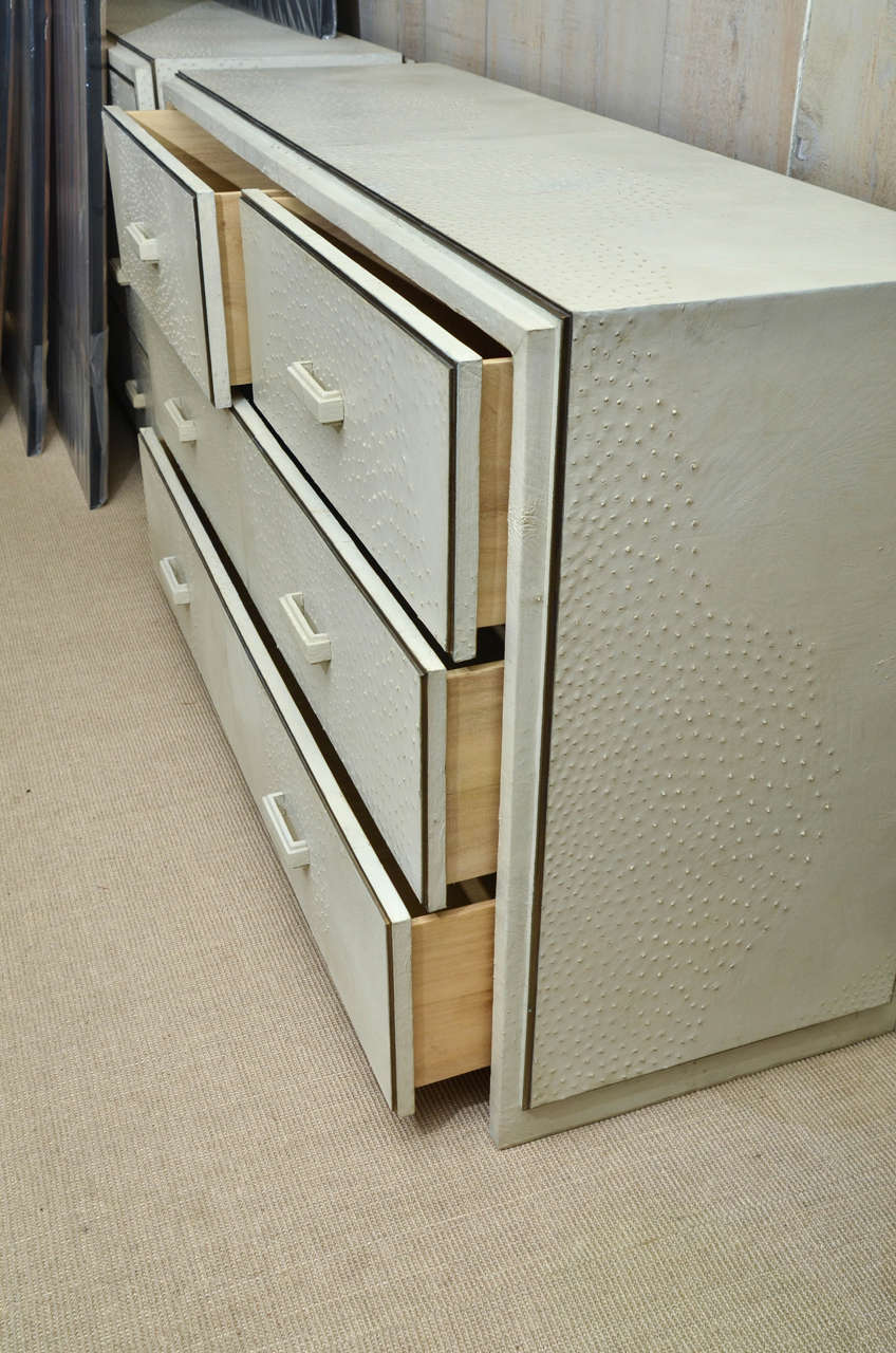 20th Century Attractive Natural Ostrich Four-Drawer Commode