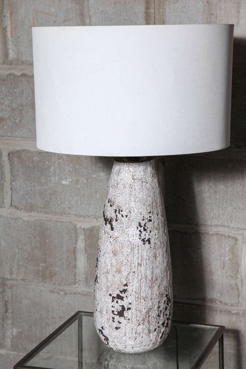 Mid-Century Modern Pair of Textured Ceramic Table Lamps