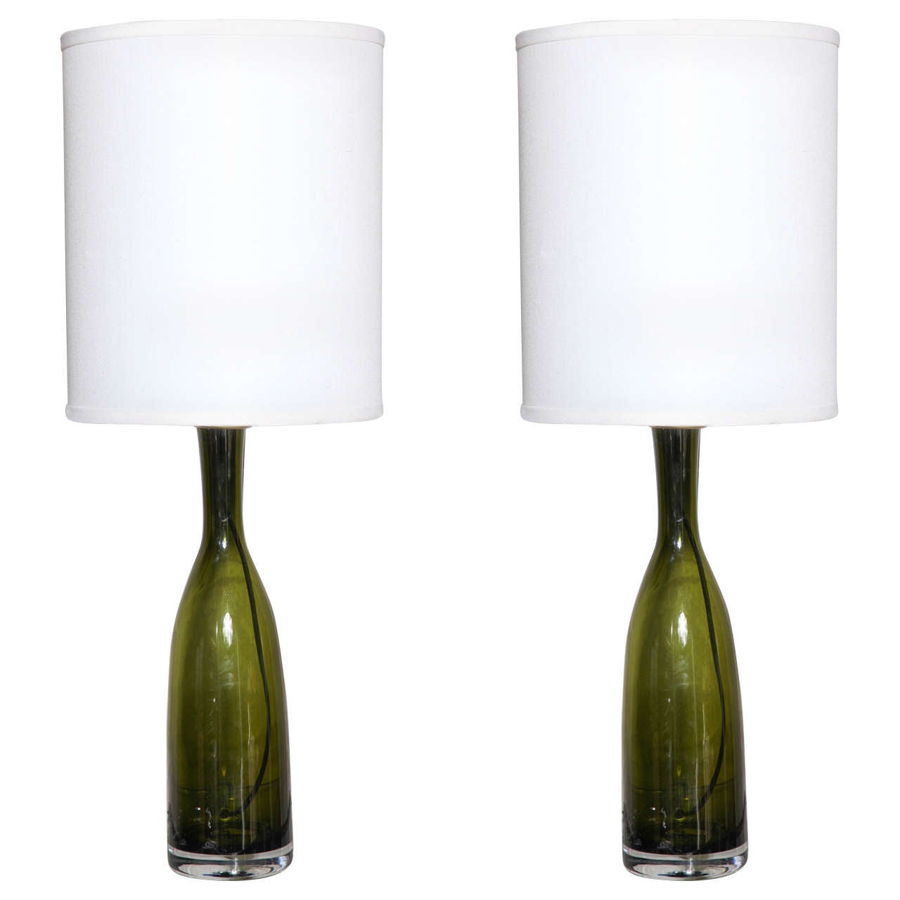 Pair of American  Art Glass Table Lamps