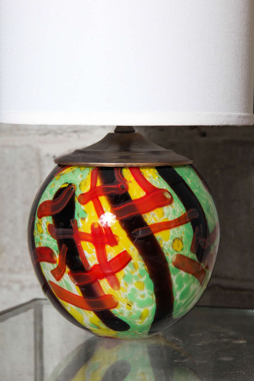 Mid-Century Modern Pair of Abstract Murano Table Lamps
