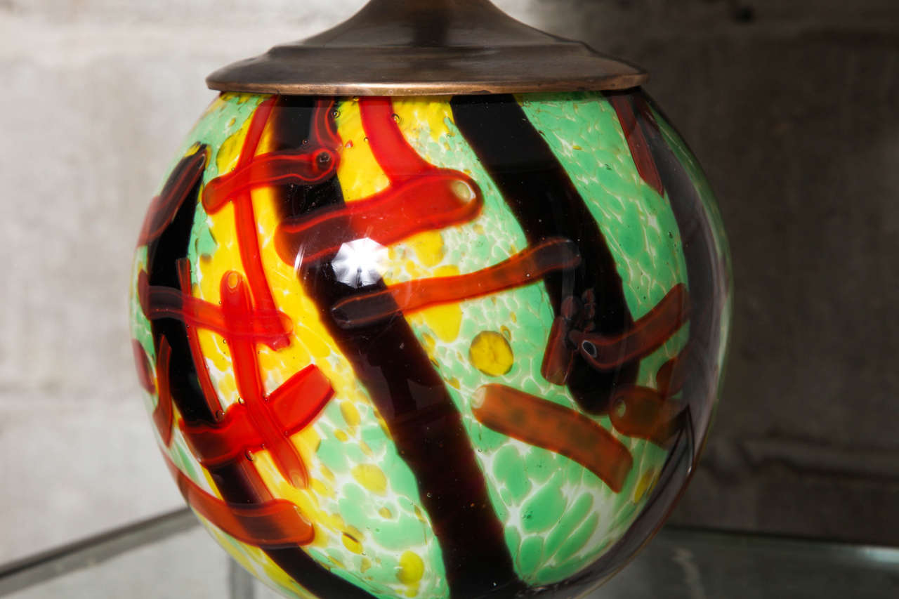 Mid-20th Century Pair of Abstract Murano Table Lamps
