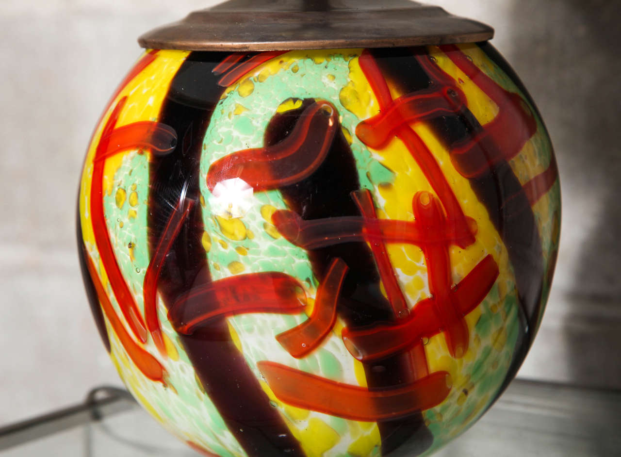 Murano Glass Pair of Abstract Murano Table Lamps